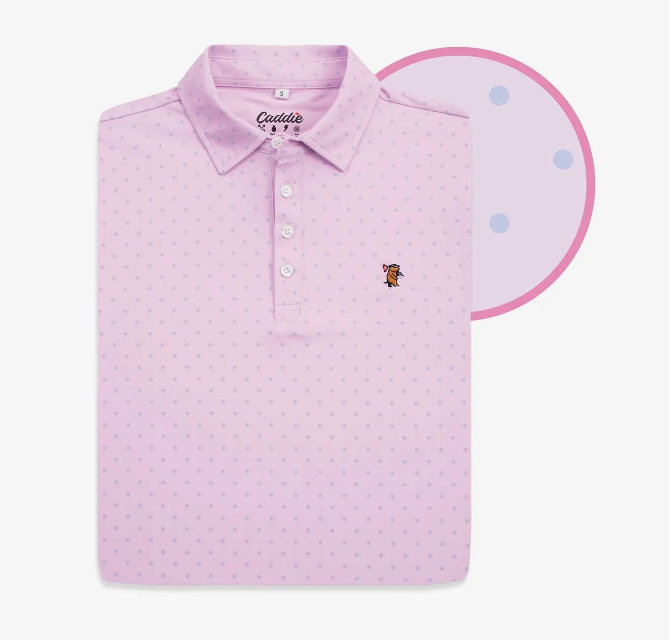 Youth Caddie Pink Lotus Polo