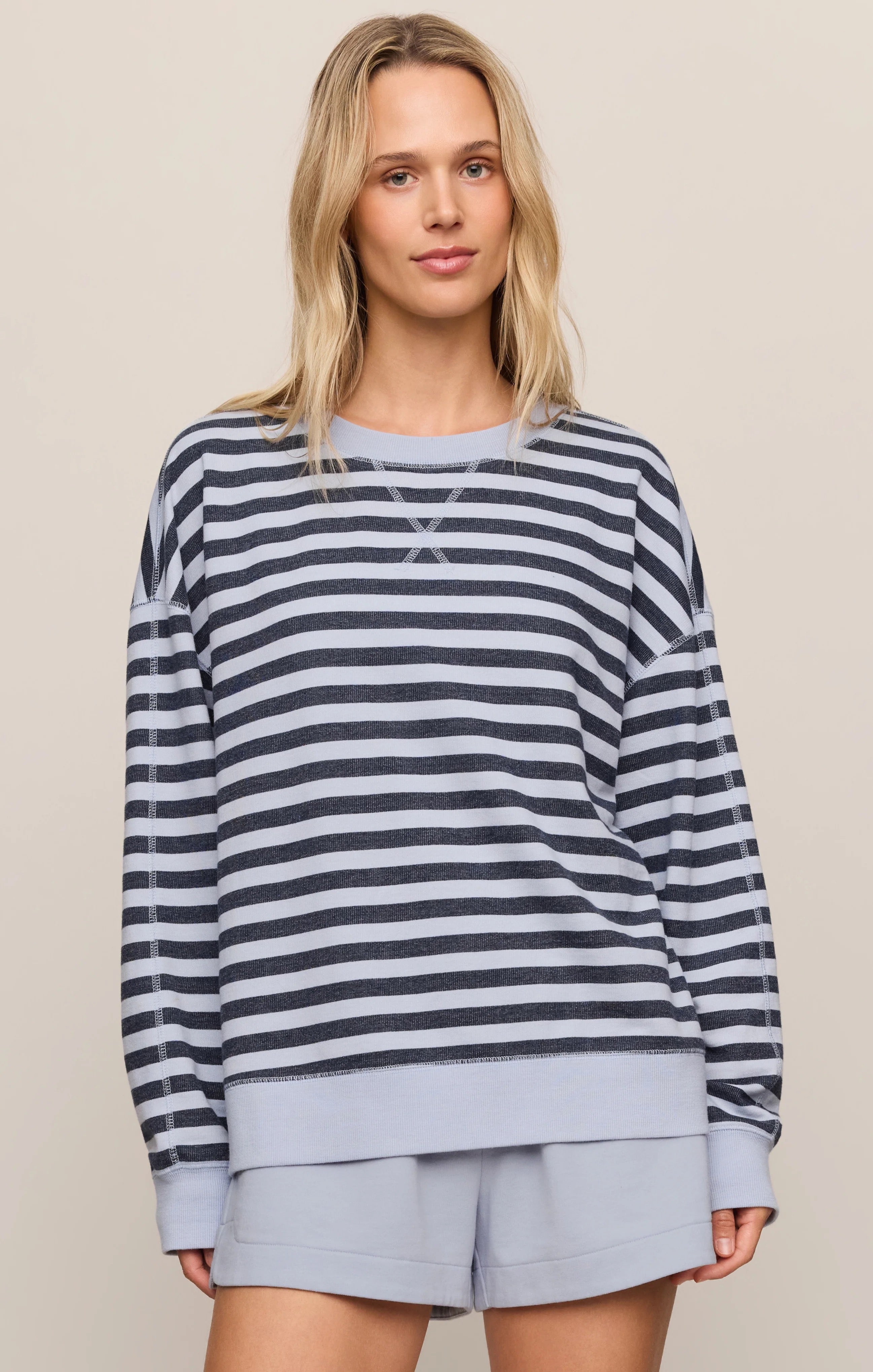 Everyday French Terry Striped Crew